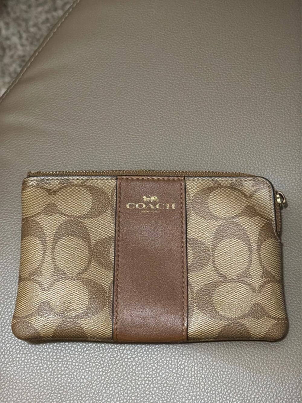 Coach pouch, wallet, monogram brown